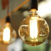 A close-up of a glowing vintage Edison bulb creating a warm atmosphere.